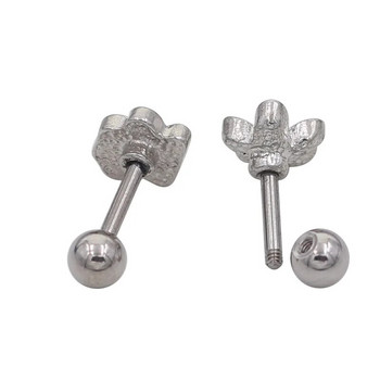 Starbeauty 2 τμχ Cute Flower Plam Σκουλαρίκια 16 Gauge Ear Cartilage Tragus Helix Piercing 1,2*6mm 316L Steel Upper Ear Stud