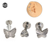 ASTM F136 Titanium 16G Tree Cute Bear Labret Porc Tragus Monroe ajak orr Helix Stud Fülbevaló Állat Piercing Ékszer