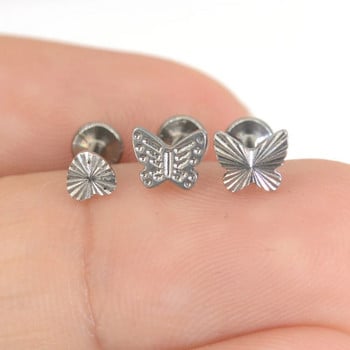 ASTM F136 Titanium 16G Tree Cute Bear Labret Cartilage Tragus Monroe Lip Nose Helix Stud Σκουλαρίκι Ζώο Piercing Κοσμήματα