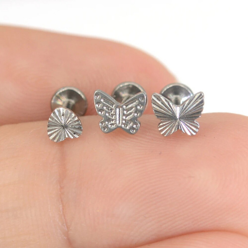 ASTM F136 Titanium 16G Tree Cute Bear Labret Porc Tragus Monroe ajak orr Helix Stud Fülbevaló Állat Piercing Ékszer