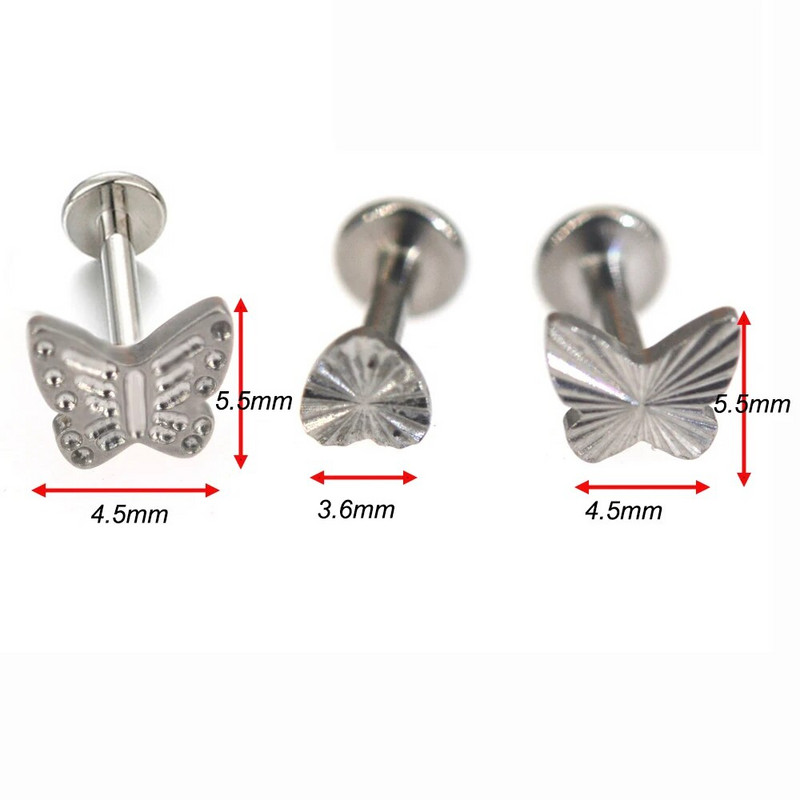 ASTM F136 Titanium 16G Tree Cute Bear Labret Porc Tragus Monroe ajak orr Helix Stud Fülbevaló Állat Piercing Ékszer