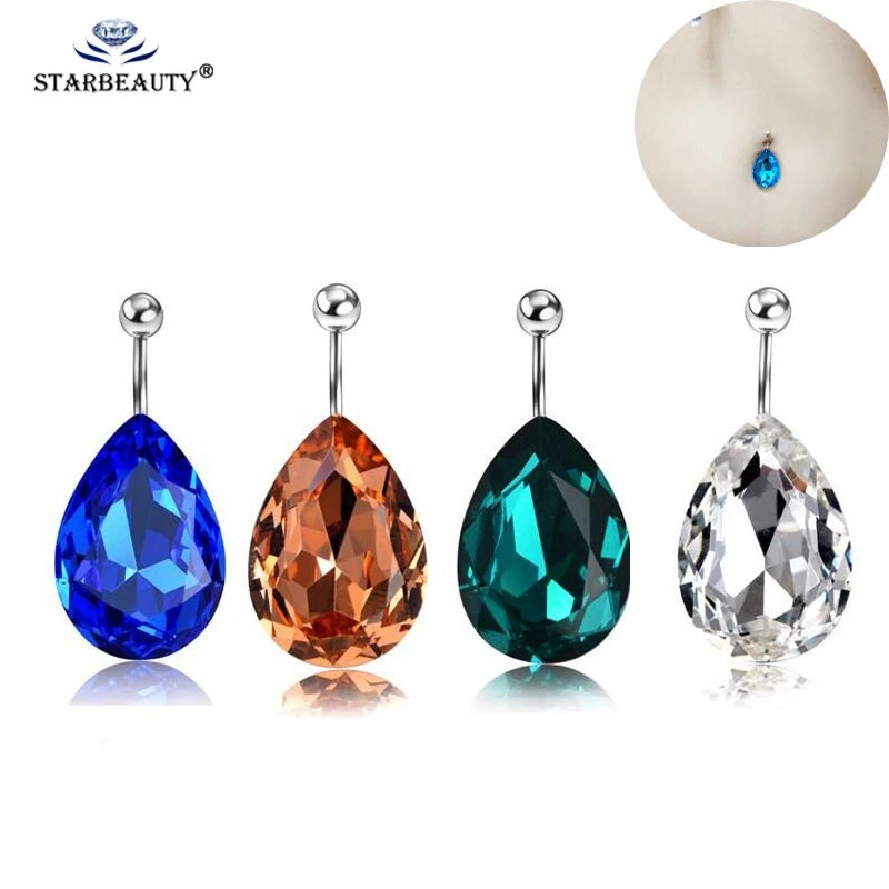 1Gb Sexy Factory Price Anti Allergy Simple Lounger Titāna Auskari Ausu Nagu Vēders Pogas Gredzeni Naba Pīrsings Drop Shipping