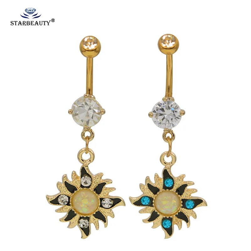 1Gb Sexy Factory Price Anti Allergy Simple Lounger Titāna Auskari Ausu Nagu Vēders Pogas Gredzeni Naba Pīrsings Drop Shipping