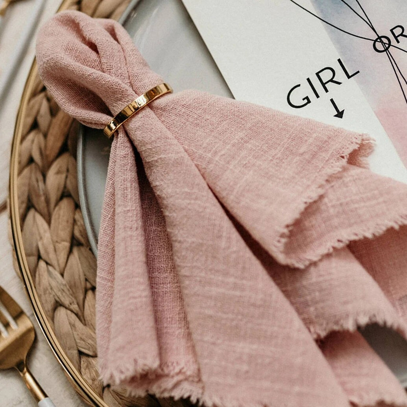 6 GAB līgumslēdzēja gluda salvešu sprādze, cinka sakausējuma liešanas apaļš zelta salvešu gredzens, vakariņu ballīšu pusdienu galda dekorēšanai