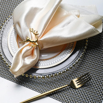 6 ΤΕΜ. Χρυσό Ασημένιο Δαχτυλίδι Διακόσμησης Γάμου, Μεταλλική Πόρπη από Χαρτοπετσέτα, για Φεστιβάλ Δείπνο Τραπεζαρία Δείπνο