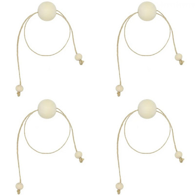 4GB ar rokām darināts dabīgā koka krelles salvešu gredzenu turētājs ar pušķiem, lauku stila lauku mājas vītnes piekarināšana pie sienas, kāzu mājas galda dekors