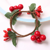 Χειροποίητο DIY γιορτινό συμπόσιο Δυτικό Εστιατόριο Χριστουγεννιάτικη διακόσμηση 4 τεμάχια/τσάντα Δαχτυλίδι για χαρτοπετσέτα κόκκινο φρούτο Πόρπη για χαρτοπετσέτα κόκκινο λουλούδι