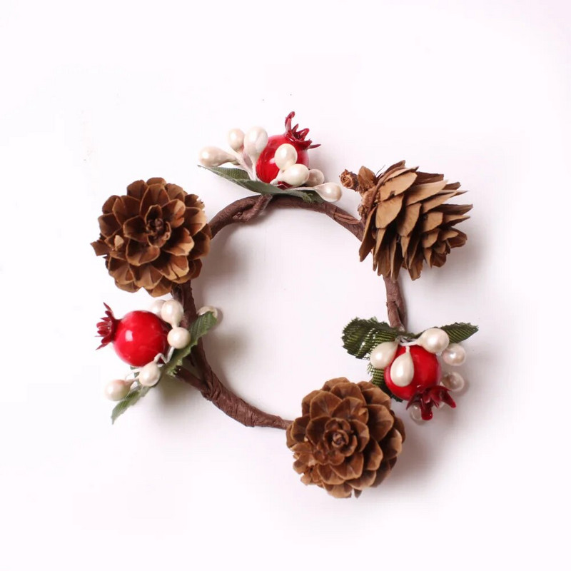 Χειροποίητο DIY γιορτινό συμπόσιο Δυτικό Εστιατόριο Χριστουγεννιάτικη διακόσμηση 4 τεμάχια/τσάντα Δαχτυλίδι για χαρτοπετσέτα κόκκινο φρούτο Πόρπη για χαρτοπετσέτα κόκκινο λουλούδι