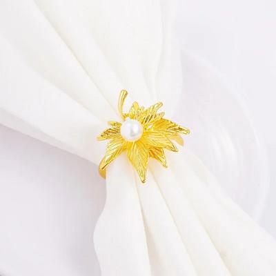 4GAB Valentīna dienas īpašie pērļu rozes salvešu gredzeni romantiskām vakariņām kāzu dekorēšanas galdam Skaisti ziedu salvešu turētāji