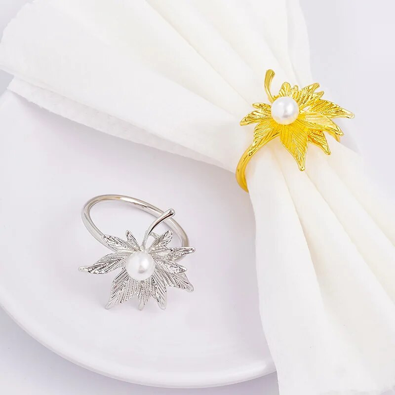 4GAB Valentīna dienas īpašie pērļu rozes salvešu gredzeni romantiskām vakariņām kāzu dekorēšanas galdam Skaisti ziedu salvešu turētāji