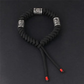 MKENDN vikingu rūnu metāla drosmīga pērlīšu rokassprādze vīriešu pētnieku akmens šarmu rokassprādze ar rokām darināta virve, austi amatniecības modes rotaslietas