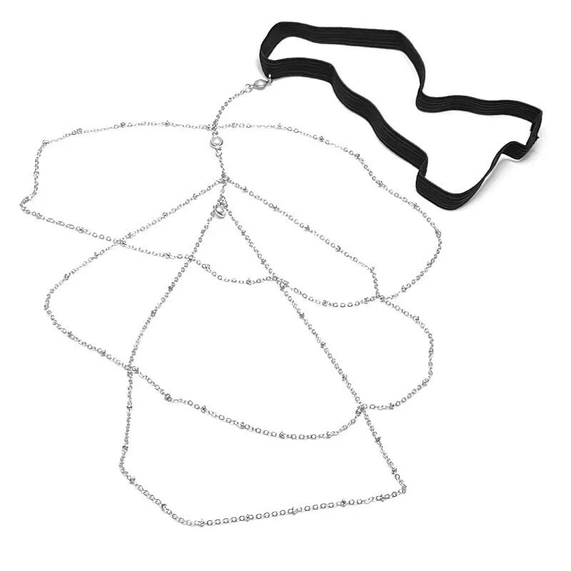 Seksīgas pērļu ķermeņa ķēdes sievietēm Divslāņu metāla ķermeņa ķēde Modes augšstilbu kāju ķēde sievietēm Bohēmijas rotaslietas dāvana