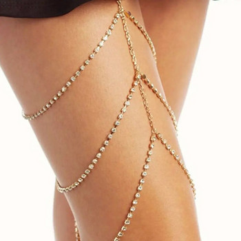 2022 Горещи модни стрази Верига за бедрата Многослоен пръстен за крака Секси аксесоари Дамски плажни бижута Верига за тяло Парти подарък