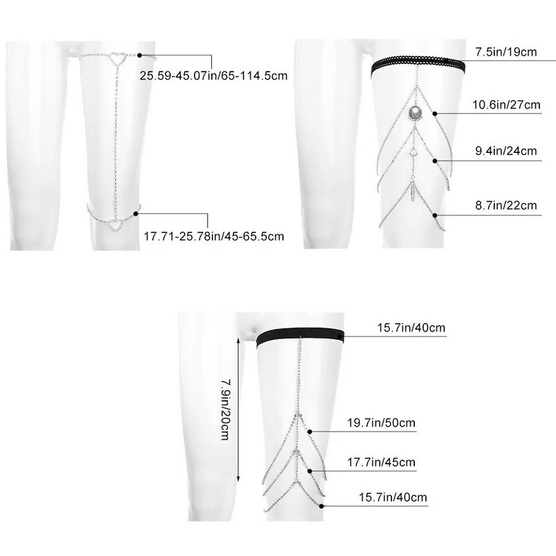 2022. g. mūsdienīgie rhinestones, daudzslāņu gredzens uz kājām