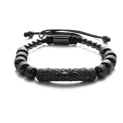 Virágvarázs karperecek rozsdamentes acél kereszt karkötő férfi római szám Európa divatékszer ajándék férfi nőnek