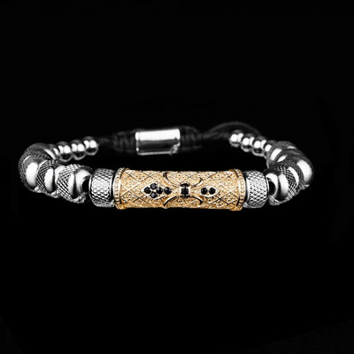 Virágvarázs karperecek rozsdamentes acél kereszt karkötő férfi római szám Európa divatékszer ajándék férfi nőnek