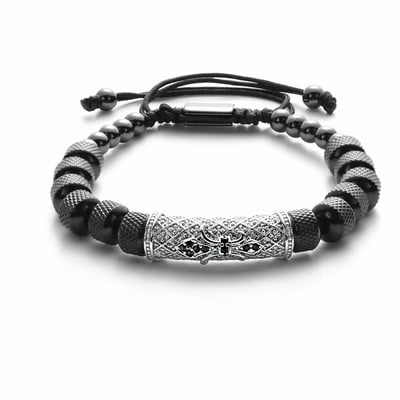 Virágvarázs karperecek rozsdamentes acél kereszt karkötő férfi római szám Európa divatékszer ajándék férfi nőnek