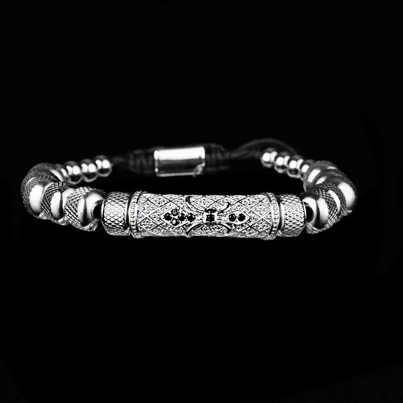 Virágvarázs karperecek rozsdamentes acél kereszt karkötő férfi római szám Európa divatékszer ajándék férfi nőnek