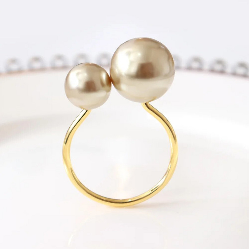 6 GAB Pērļu salvešu gredzeni, kāzu servjets, U formas izcelti salvešu turētāji ēdamistabas ģimenes vakariņu galda dekorēšanai