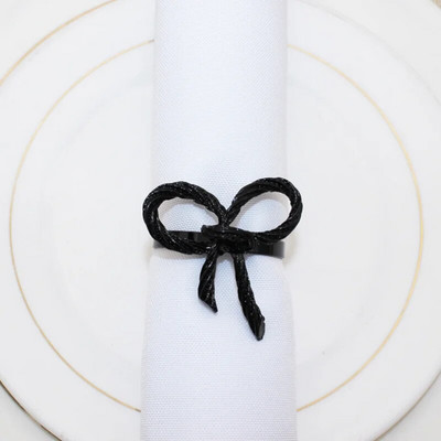 4 DB Bowknot fém szalvétacsat, esküvői arany, gyönyörű szalvétagyűrű, bankett szállodai vacsorapartikhoz otthoni étkezőasztal dekoráció