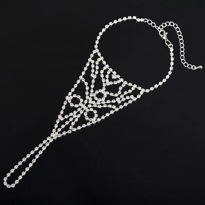 Rhinestone Slave potīšu ķēde, kas izrauj acis, ķermeņa rotaslietas ikdienas pludmales basām kājām sandales, sudrabotas kāju potītes sievietēm