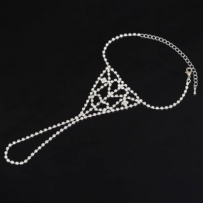 Rhinestone Slave potīšu ķēde, kas izrauj acis, ķermeņa rotaslietas ikdienas pludmales basām kājām sandales, sudrabotas kāju potītes sievietēm