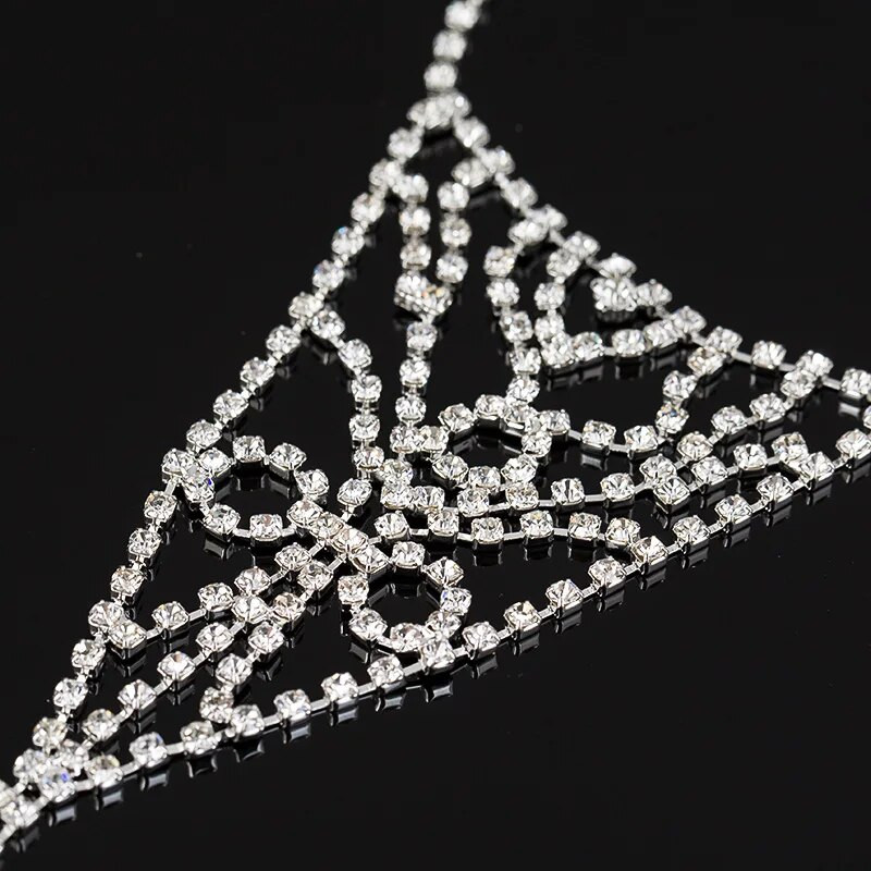 Rhinestone Slave potīšu ķēde, kas izrauj acis, ķermeņa rotaslietas ikdienas pludmales basām kājām sandales, sudrabotas kāju potītes sievietēm