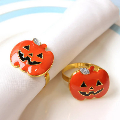 4PCS Prsten za salvete Lubanja Bundeva Halloween Ghost Kopča za salvete Hotelski ukras Držač za salvete za stol Svi sveti