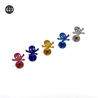 1vnt G23 Titanium Skull Stud Auskarai Auskarų vėrimas Punk Rock stiliaus Moterims Vyrams Aukštos kokybės nerūdijančio plieno Hiphop ausų papuošalai Dovanos