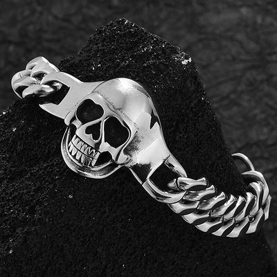 HNSP Punk nerūsējošā tērauda rokas Chian lauvas galvas rokassprādze vīriešiem vīriešu galvaskausa krusta stila rotaslietas aksesuārs