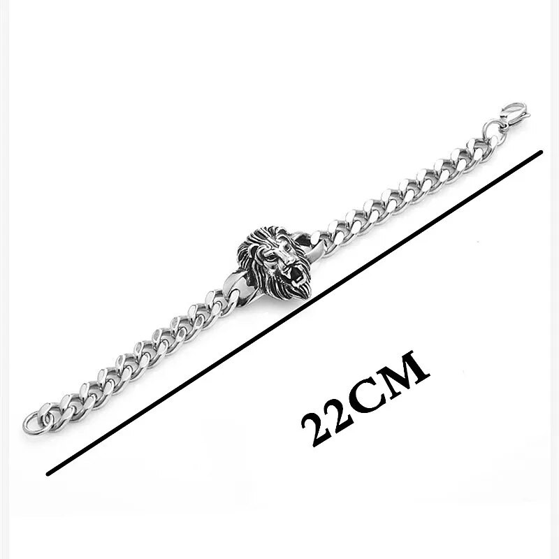 HNSP Punk nerūsējošā tērauda rokas Chian lauvas galvas rokassprādze vīriešiem vīriešu galvaskausa krusta stila rotaslietas aksesuārs
