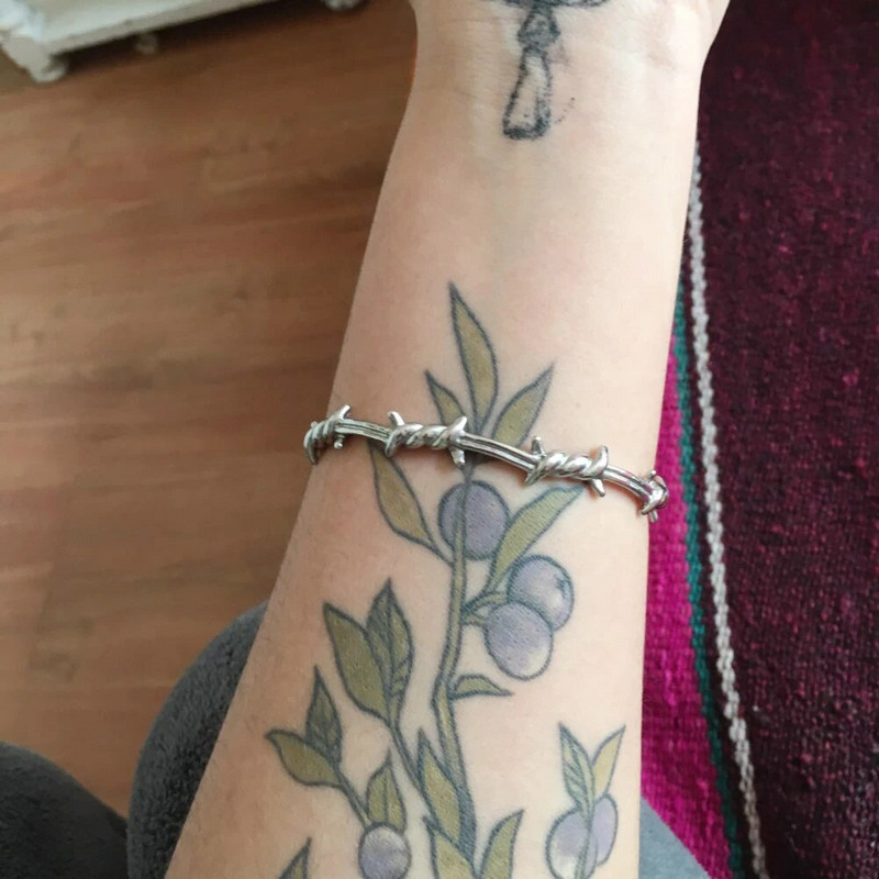 Vīriešu aproce, atvērta aproce, savīti ērkšķi, stieple, pulsera, titāna tērauda, ģeometriskas rokassprādzes, 17–19 cm dzeloņveida rotaslietas hip-hop rokassprādze