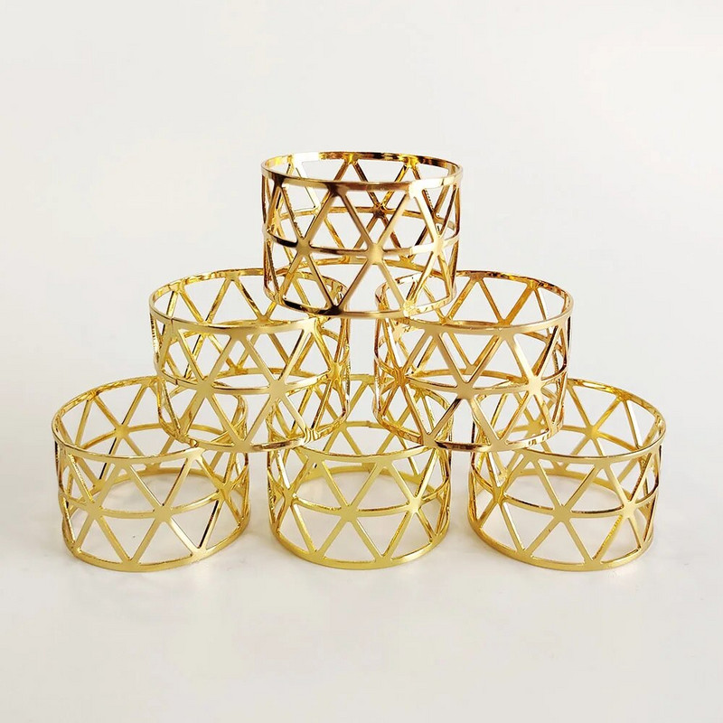 6Gb Dobu salvešu gredzens Rozā zelta sudraba krāsas salvešu sprādzes dzimšanas dienas kāzu Ziemassvētku ballītes dekors vakariņu galda salvešu turētāji