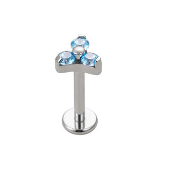 1 τεμ 2023 ΝΕΟ Χρυσό Χρώμα G23 Titanium Piercing Labret Lip Zircon Flower Opal 16G Body Jewelri Stud σκουλαρίκια για γυναίκες F316