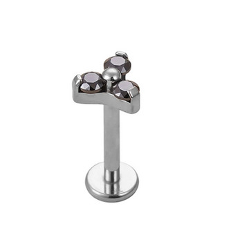 1 τεμ 2023 ΝΕΟ Χρυσό Χρώμα G23 Titanium Piercing Labret Lip Zircon Flower Opal 16G Body Jewelri Stud σκουλαρίκια για γυναίκες F316