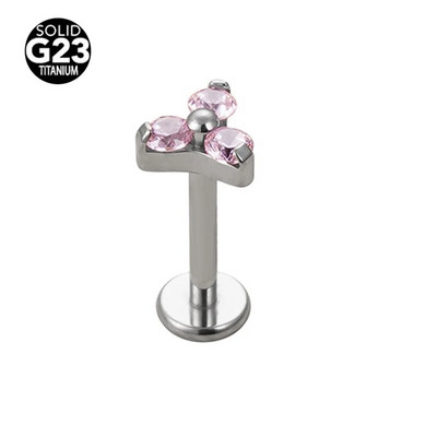 1tk 2023 UUS kullavärvi G23 titaanist augustamine Labret huule tsirkoon lilleline opaal 16G keha Jewelri kõrvarõngad naistele F316