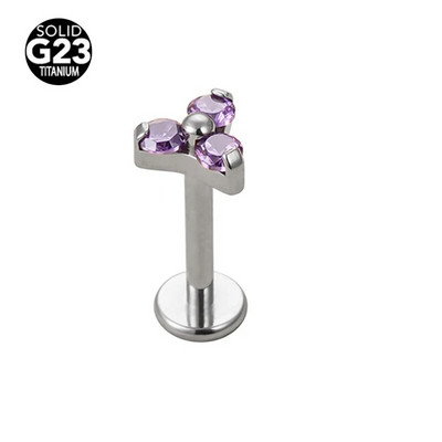 1tk 2023 UUS kullavärvi G23 titaanist augustamine Labret huule tsirkoon lilleline opaal 16G keha Jewelri kõrvarõngad naistele F316