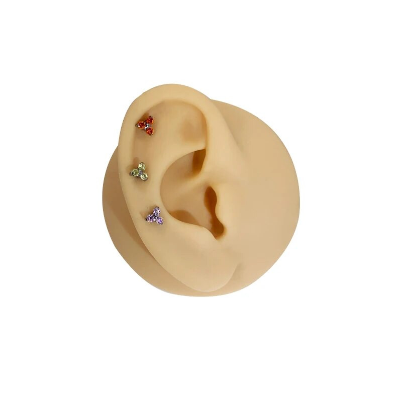 1tk 2023 UUS kullavärvi G23 titaanist augustamine Labret huule tsirkoon lilleline opaal 16G keha Jewelri kõrvarõngad naistele F316