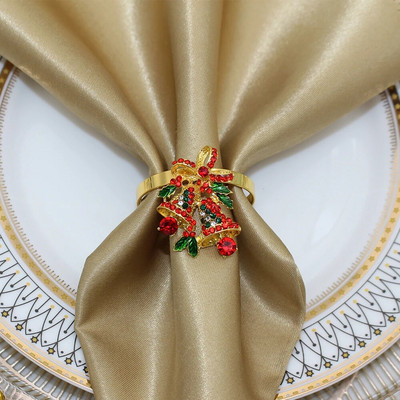 Χριστουγεννιάτικα δαχτυλίδια χαρτοπετσέτας 6 τμχ Ασημένια δαχτυλίδια από χαρτοπετσέτα και στεφάνι στεφάνι με πόρπες δαχτυλίδια για γαμήλιο δείπνο γενεθλίων