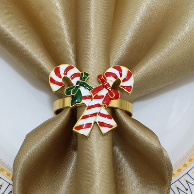 Χριστουγεννιάτικα δαχτυλίδια χαρτοπετσέτας 6 τμχ Ασημένια δαχτυλίδια από χαρτοπετσέτα και στεφάνι στεφάνι με πόρπες δαχτυλίδια για γαμήλιο δείπνο γενεθλίων