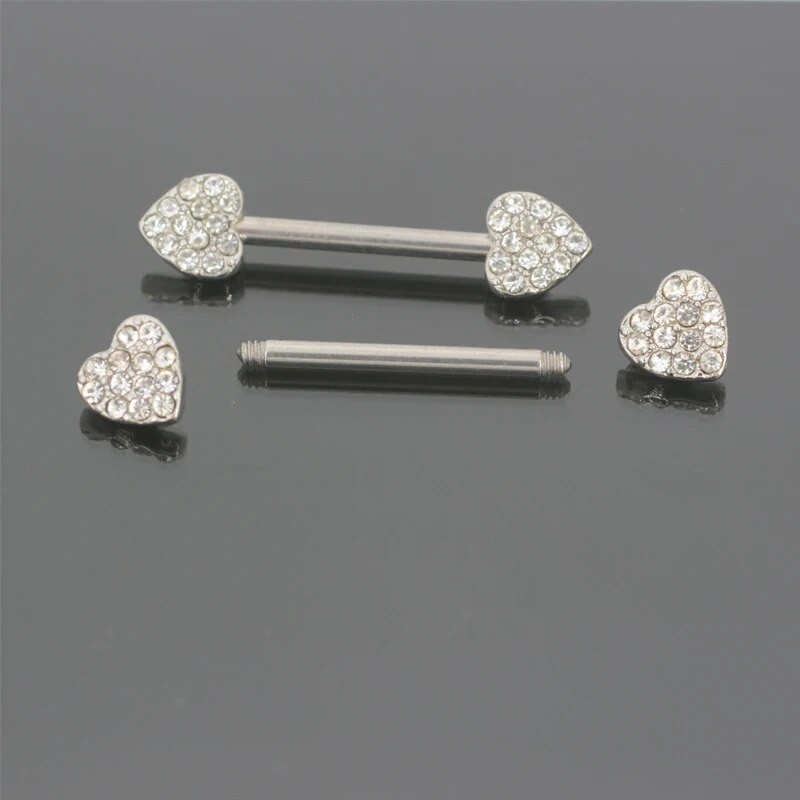 2022. gada jauns nerūsējošā tērauda sirds krūšu stienis, melns sirds piliens, seksīgs krūšu gredzens, sieviešu ķermeņa pīrsings, 14 g titāna rotaslietas