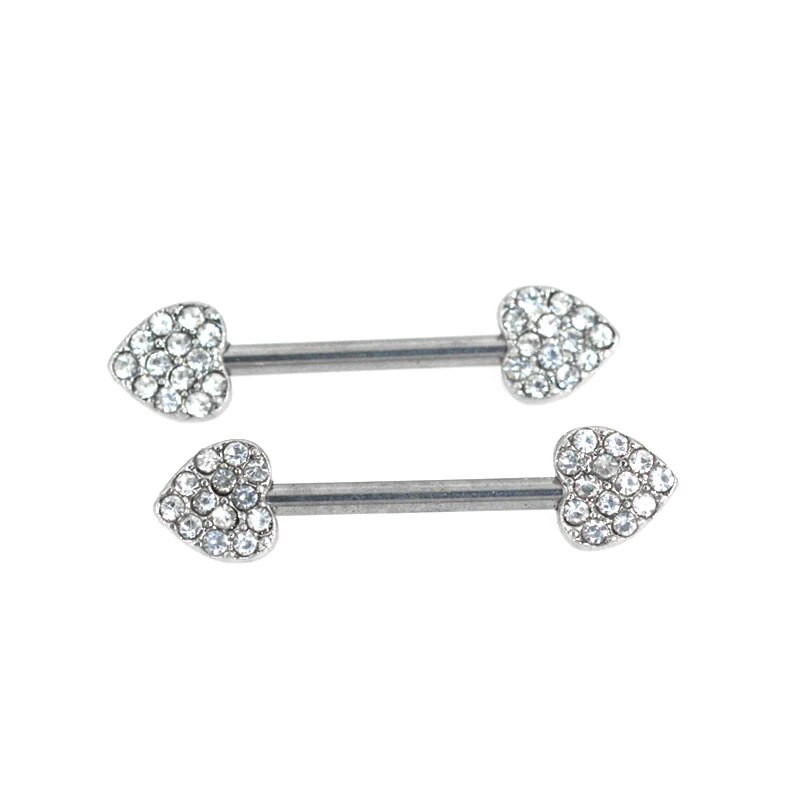 2022. gada jauns nerūsējošā tērauda sirds krūšu stienis, melns sirds piliens, seksīgs krūšu gredzens, sieviešu ķermeņa pīrsings, 14 g titāna rotaslietas