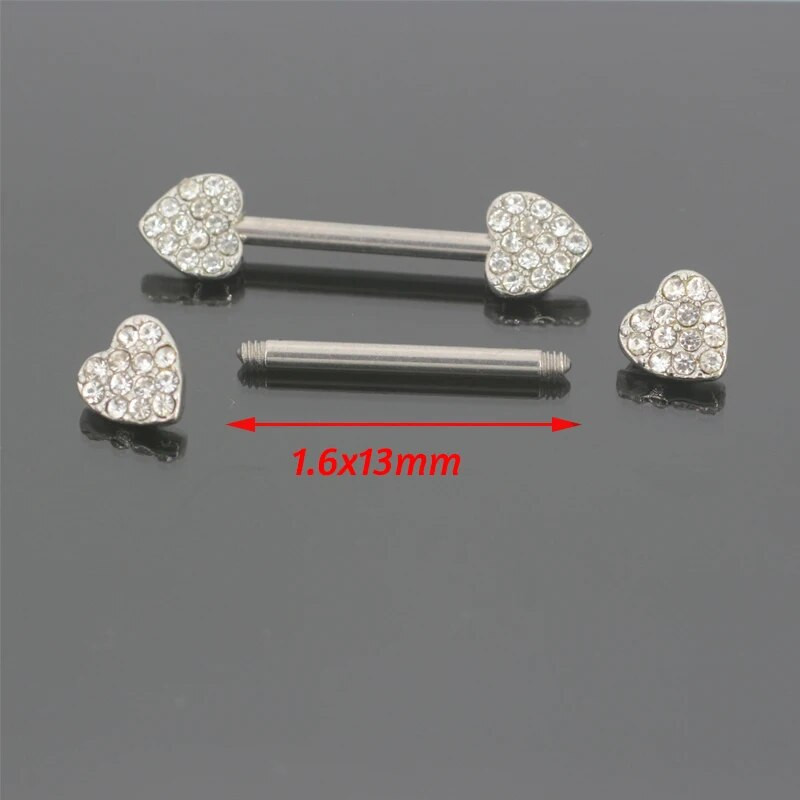 2022. gada jauns nerūsējošā tērauda sirds krūšu stienis, melns sirds piliens, seksīgs krūšu gredzens, sieviešu ķermeņa pīrsings, 14 g titāna rotaslietas