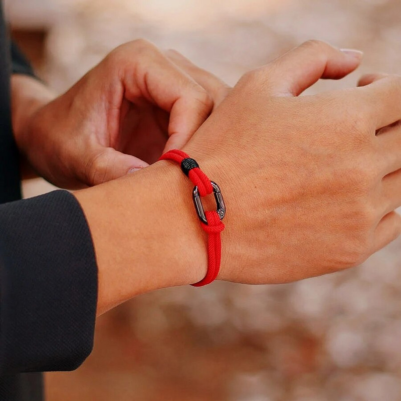 Moodne meeste käevõru, 3 mm õhuke string, käevõru, lukuga konks Stiilne sõlm käevõru Homme vaba aja aksessuaarid talle Pulseria