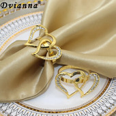 8 gab. Valentīna dienas salvešu gredzeni Sirds salvešu turētāja gredzens kāzu vakariņām banketiem Ziemassvētku Pateicības diena dzimšanas diena HWW17