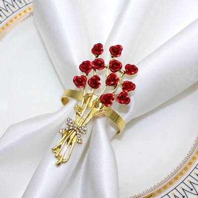 8 gab. Valentīna dienas salvešu gredzeni Sirds salvešu turētāja gredzens kāzu vakariņām banketiem Ziemassvētku Pateicības diena dzimšanas diena HWW17