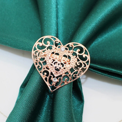 8 gab. Valentīna dienas salvešu gredzeni Sirds salvešu turētāja gredzens kāzu vakariņām banketiem Ziemassvētku Pateicības diena dzimšanas diena HWW17