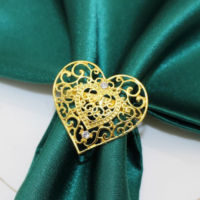 8 gab. Valentīna dienas salvešu gredzeni Sirds salvešu turētāja gredzens kāzu vakariņām banketiem Ziemassvētku Pateicības diena dzimšanas diena HWW17