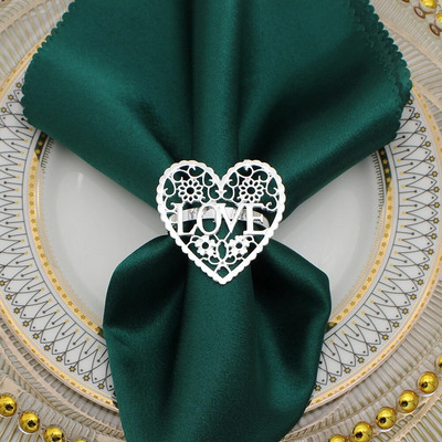 8 gab. Valentīna dienas salvešu gredzeni Sirds salvešu turētāja gredzens kāzu vakariņām banketiem Ziemassvētku Pateicības diena dzimšanas diena HWW17