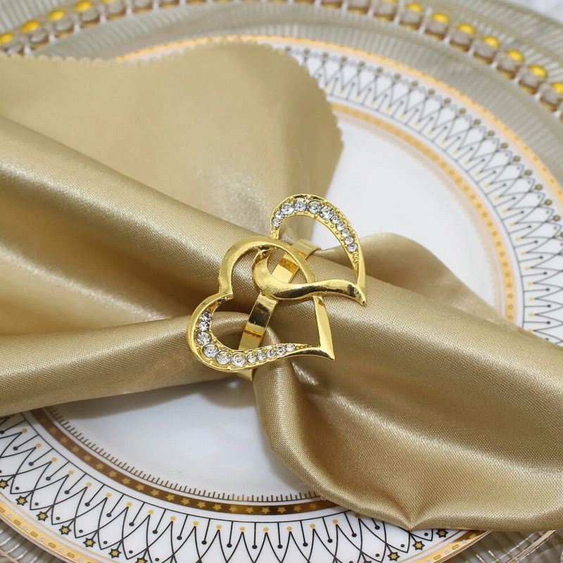 8 gab. Valentīna dienas salvešu gredzeni Sirds salvešu turētāja gredzens kāzu vakariņām banketiem Ziemassvētku Pateicības diena dzimšanas diena HWW17